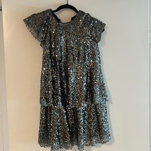 Beautiful, silver sequin dress